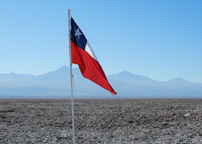 Chile Flag Greeting Card featuring the photograph Chilean flag by Cheryl Hoyle