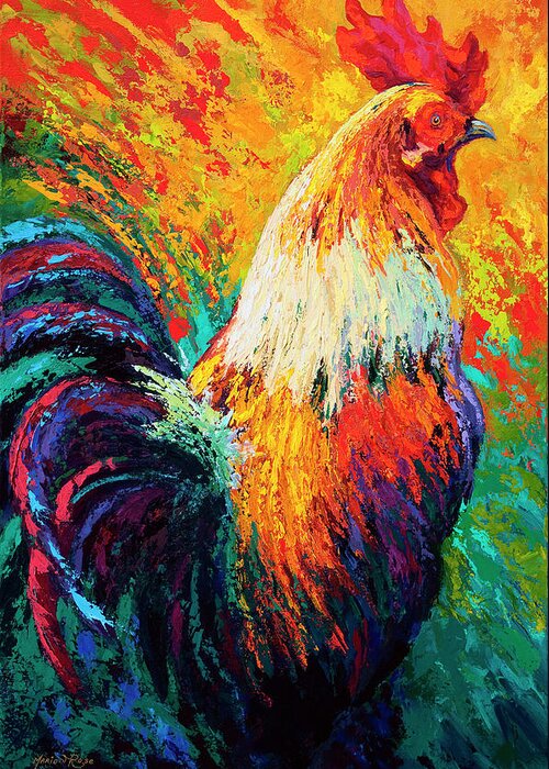 Rooster Greeting Card featuring the painting Chili Pepper by Marion Rose