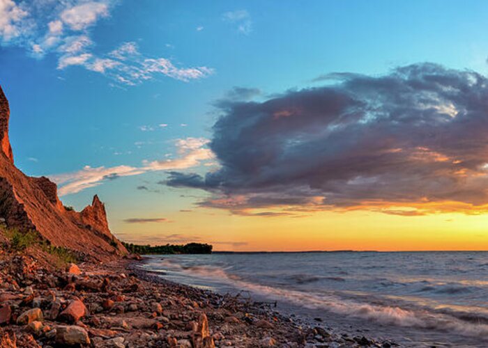 Chimney Bluffs Greeting Card featuring the photograph Chimney Bluffs by Mark Papke