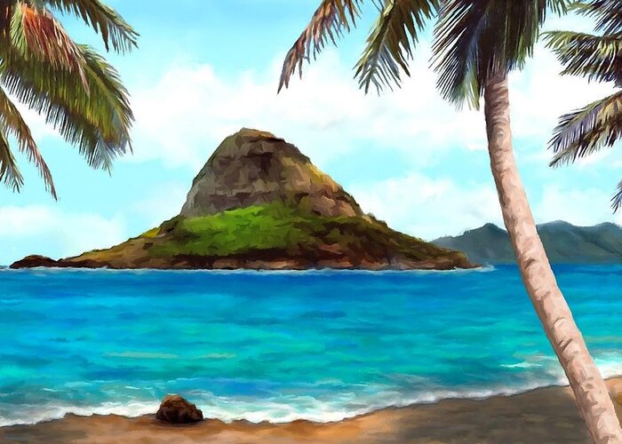 Chinaman's Hat Greeting Card featuring the digital art Chinaman's Hat small by Stephen Jorgensen