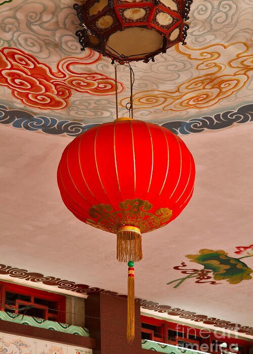 Chinese Lantern Greeting Card featuring the photograph Chinese lantern by Louise Heusinkveld