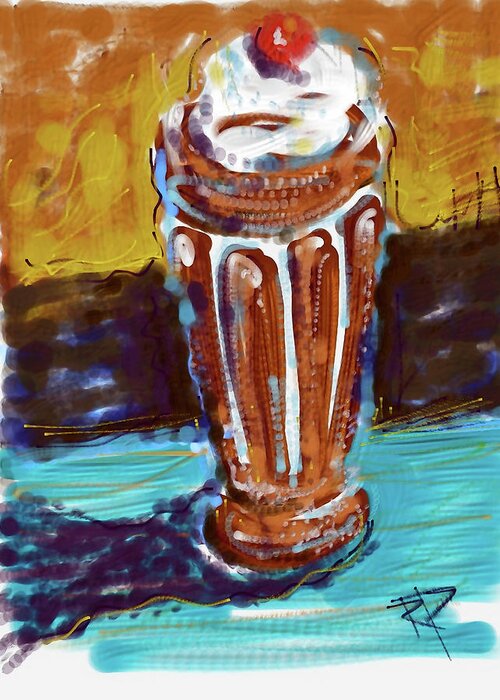 Ice Cream Greeting Card featuring the digital art Chocolate Shake by Russell Pierce