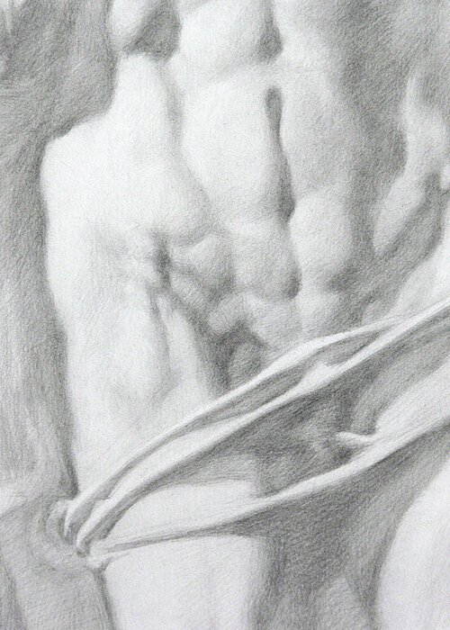 Nude Greeting Card featuring the drawing Christ 1c by Valeriy Mavlo
