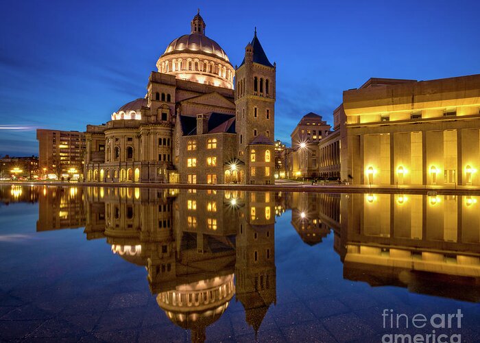 Architecture Greeting Card featuring the photograph Christian Science Mother Church by Jerry Fornarotto
