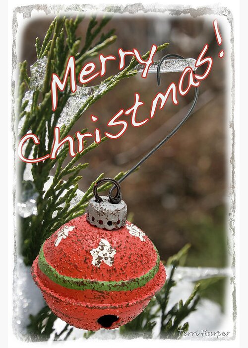 Christmas Ornament Greeting Card featuring the photograph Christmas Bell Ornament by Terri Harper