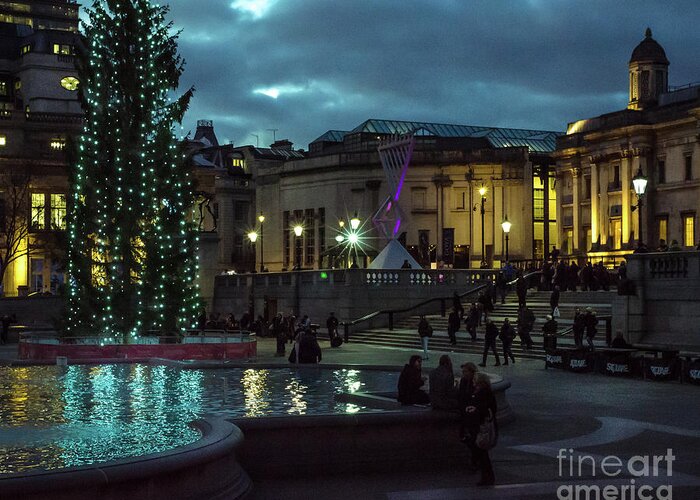 Merry Christmas Greeting Card featuring the photograph Christmas In Trafalgar Square, London 2 by Perry Rodriguez