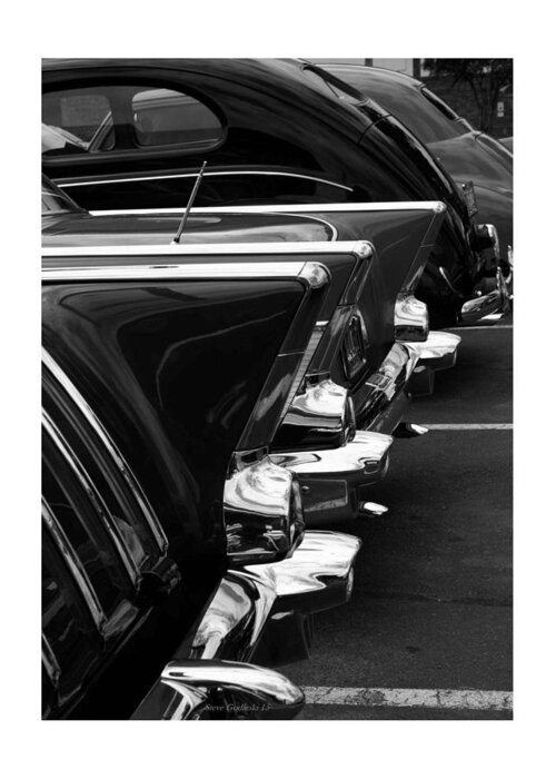 Chrome Bumpers On Cars Greeting Card featuring the photograph Chrome by Steve Godleski