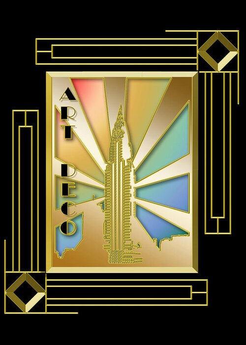 Chrysler Greeting Card featuring the digital art Chrysler Building Frame 5 by Chuck Staley