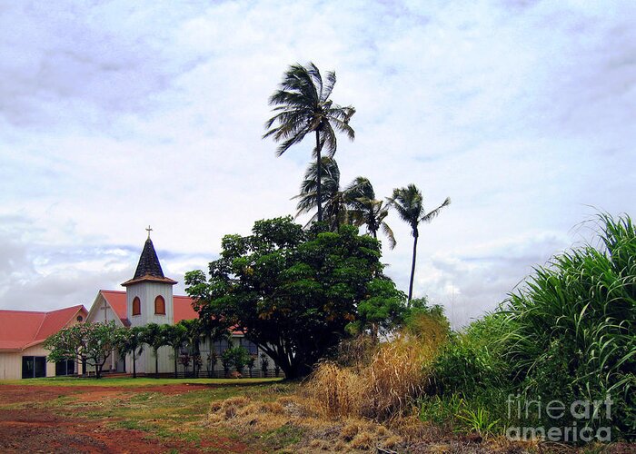Church Greeting Card featuring the photograph Church in the Cane Field by Nieves Nitta