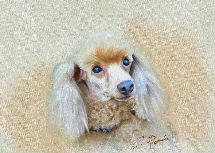 Dog Greeting Card featuring the digital art Cindy by Charlie Roman