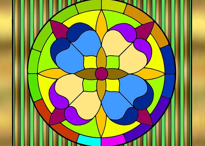 Circle On Bars 3 Greeting Card featuring the digital art Circle on Bars 3 by Chuck Staley