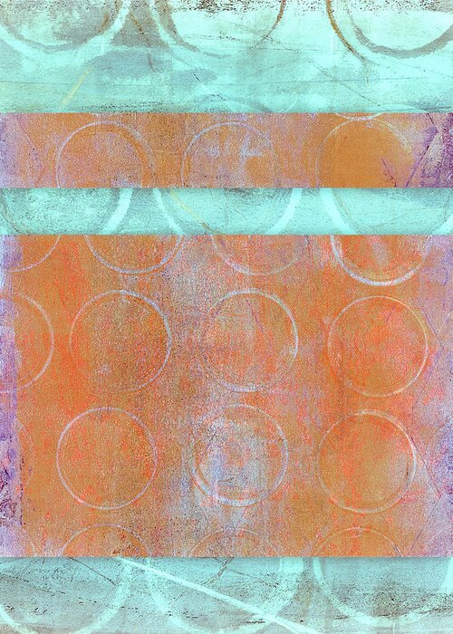 Circles Greeting Card featuring the mixed media Circles and Rectangles Abstract by Carol Leigh