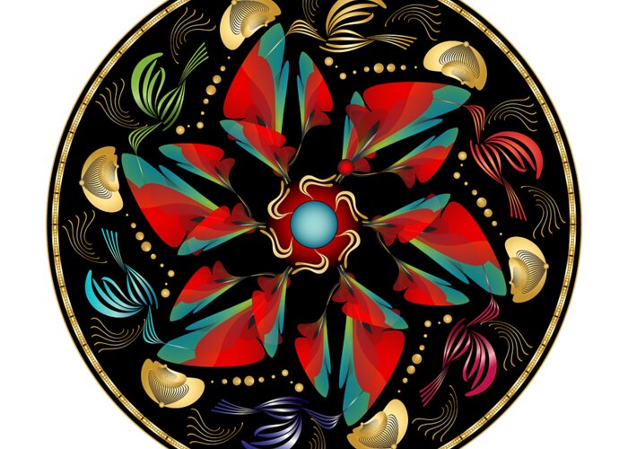 Mandala Greeting Card featuring the digital art Circularium No. 2613 by Alan Bennington