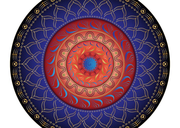 Mandala Greeting Card featuring the digital art Circularium No 2654 by Alan Bennington