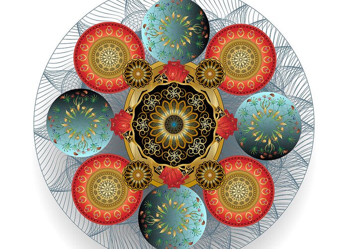 Mandala Greeting Card featuring the digital art Circulosity No 3415 by Alan Bennington