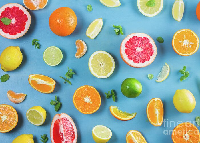 Citrus Greeting Card featuring the photograph Citrus Summer by Anastasy Yarmolovich