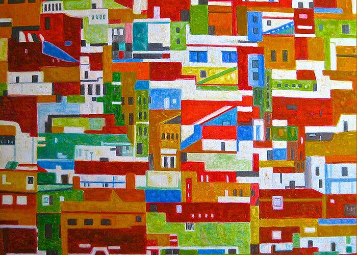 Landscape City Greeting Card featuring the painting Civic Harmony by Enrique Ojembarrena