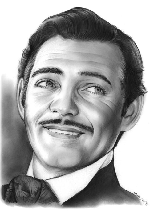 Clark Gable Greeting Card featuring the drawing Clark Gable by Greg Joens
