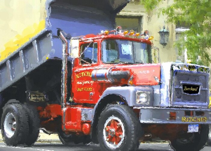 Brockway Greeting Card featuring the photograph Classic Brockway Dump Truck by David Lane