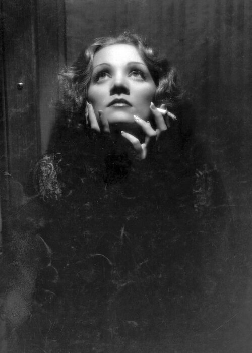 Marlene Dietrich Greeting Card featuring the photograph Classic Marlene by Georgia Fowler