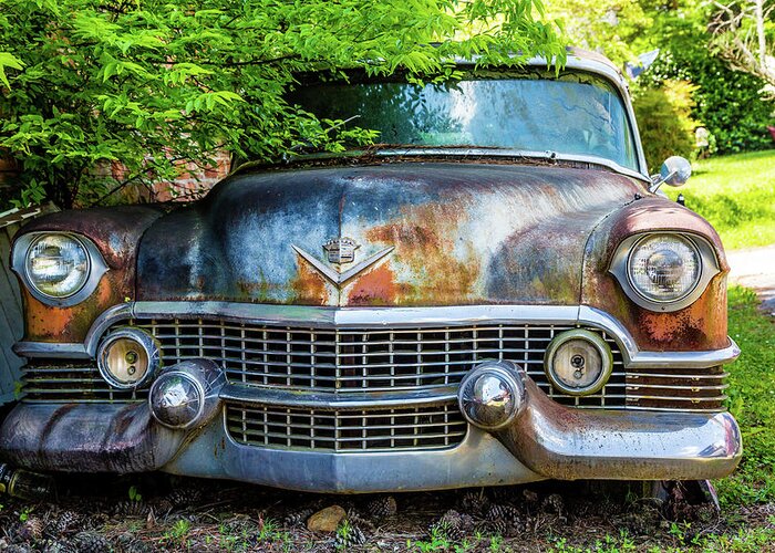 Abandoned Greeting Card featuring the photograph Classic Old Cadillac by Darryl Brooks