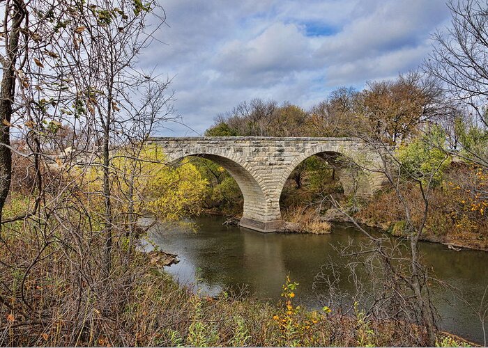 Stone Bridge Greeting Card featuring the photograph Clement Stone Arch Bridge by Alan Hutchins
