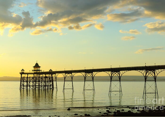 Clevedon Greeting Card featuring the photograph Clevedon Pier by Colin Rayner