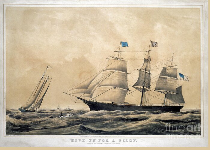 1856 Greeting Card featuring the photograph Clipper Ship Adelaide by Granger