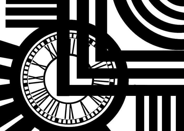 Clock Design Greeting Card featuring the digital art Clock Design by Chuck Staley