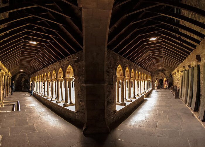 Monastery Greeting Card featuring the photograph Cloisters on Isle of Iona by Kathleen McGinley