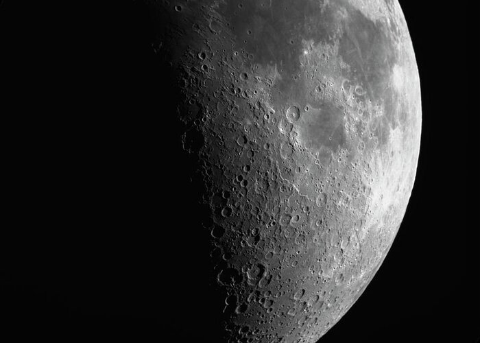 Moon Greeting Card featuring the photograph Close-up of Moon by Peter Ponzio