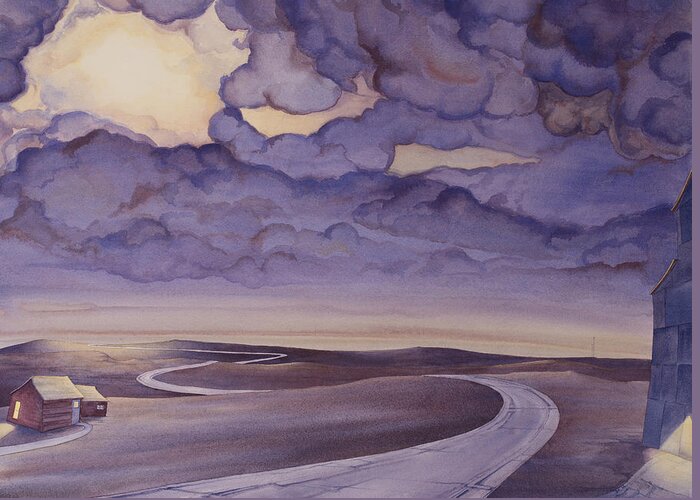 Great Plains Art Greeting Card featuring the painting Cloud Break on the Northern Plains I by Scott Kirby