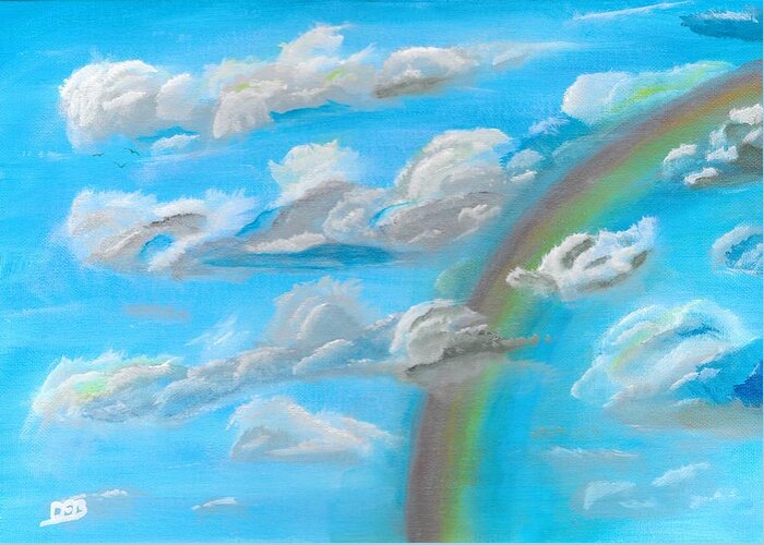 Clouds Greeting Card featuring the painting Cloud Busting by David Bigelow