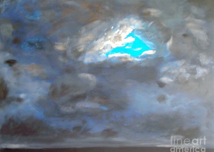 Cloud Greeting Card featuring the painting Cloudhole by Pilbri Britta Neumaerker