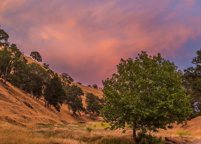 Landscape Greeting Card featuring the photograph Clouds at Sunset above Round Valley by Marc Crumpler