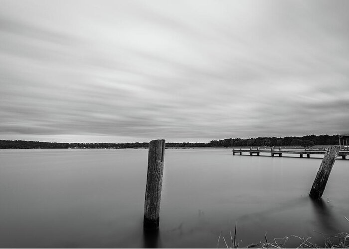 Long Exposure Greeting Card featuring the photograph Clouds Moving Over Lake Long Exposure by Todd Aaron