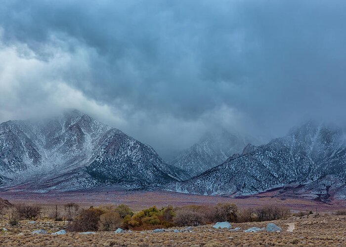 Landscape Greeting Card featuring the photograph Clouds Over Sierra by Jonathan Nguyen