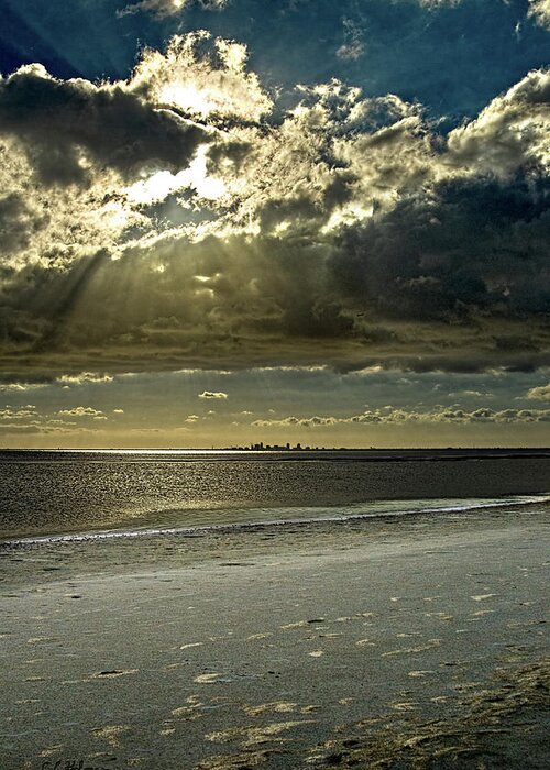 Beach Greeting Card featuring the photograph Clouds Over The Bay by Christopher Holmes