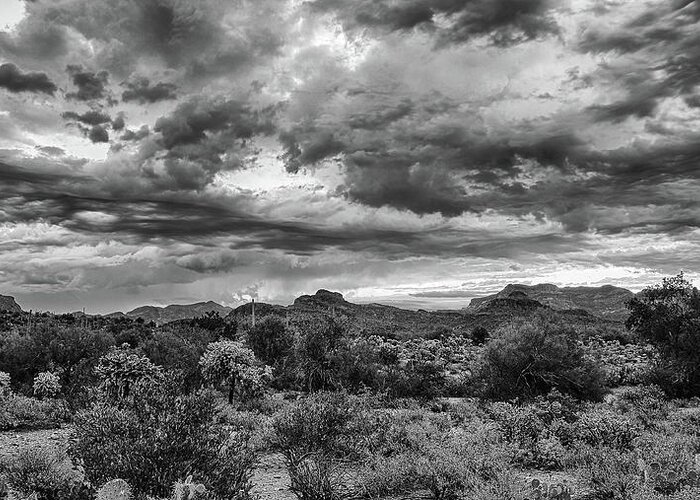 Arizona Greeting Card featuring the photograph Clouds Over the Superstitions by Monte Stevens