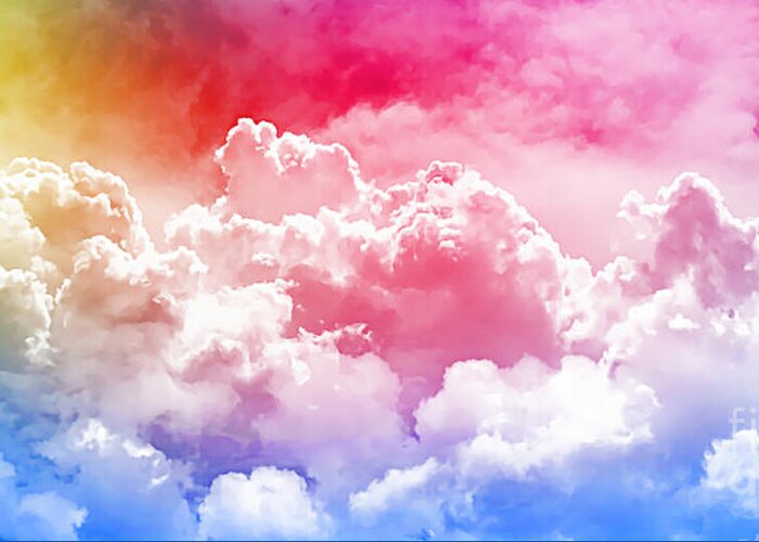 Nuvole Greeting Card featuring the photograph Clouds Rainbow - Nuvole Arcobaleno by - Zedi -