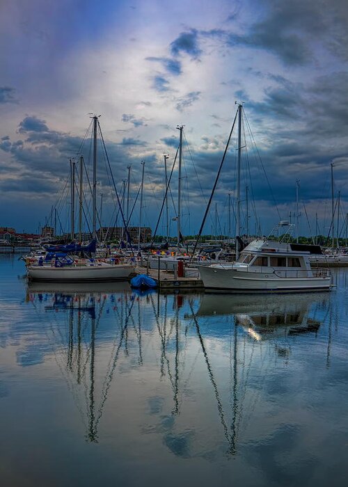 Weather Greeting Card featuring the photograph Cloudy Afternoon at Reefpoint Marina by Dale Kauzlaric