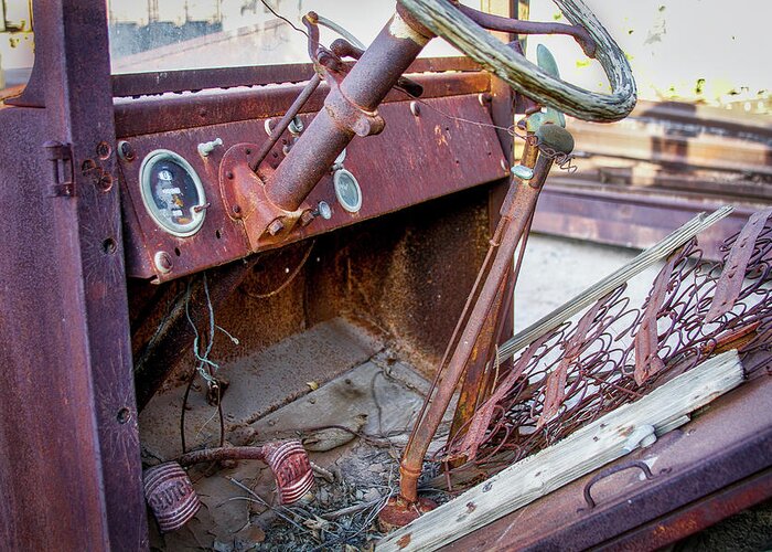 Rusty Truck Greeting Card featuring the photograph Clutch and Brake by Gene Parks