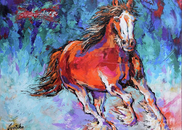  Greeting Card featuring the painting Clydesdale by Jyotika Shroff