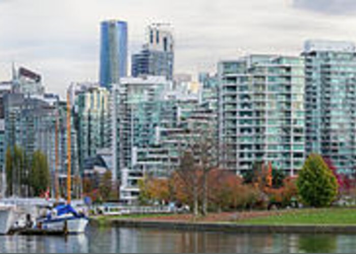 Vancouver Greeting Card featuring the photograph Coal Harbour Panorama by Michael Russell