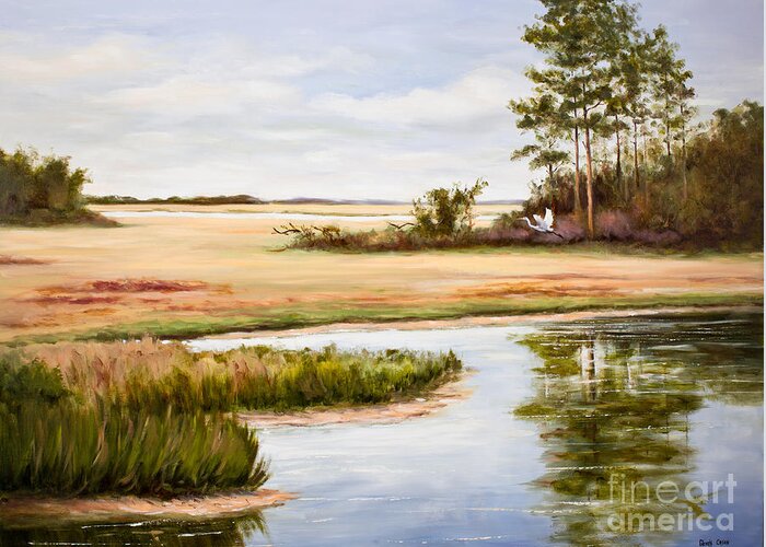 Marsh Greeting Card featuring the painting Coastal Harmony by Glenda Cason