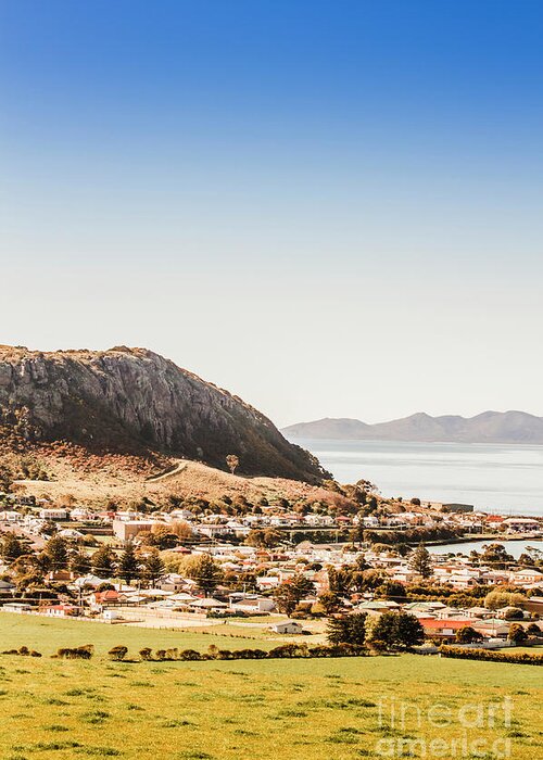 Seaside Greeting Card featuring the photograph Coastal Tasmanian town by Jorgo Photography