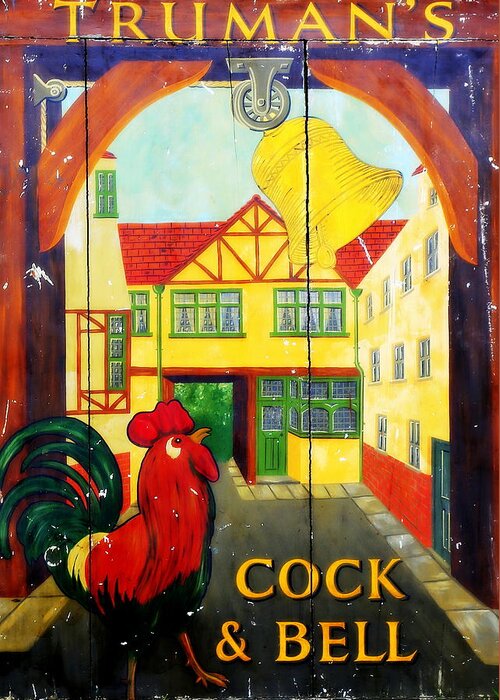 Pub Greeting Card featuring the photograph Cock and Bell by Imagery-at- Work