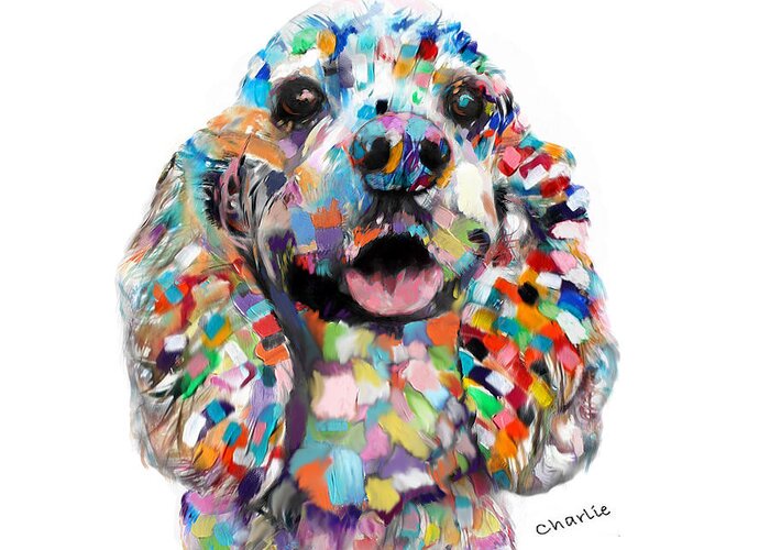 Dogs Greeting Card featuring the painting Cocker Spaniel Head by Portraits By NC