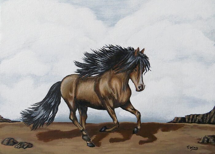 Horse Greeting Card featuring the painting Coco by Teresa Wing