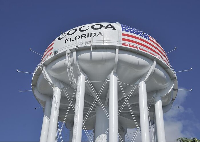 Water Tower Greeting Card featuring the photograph Cocoa Florida Water Tower by Bradford Martin